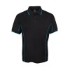 Piping Polo Shirts Black Aqua